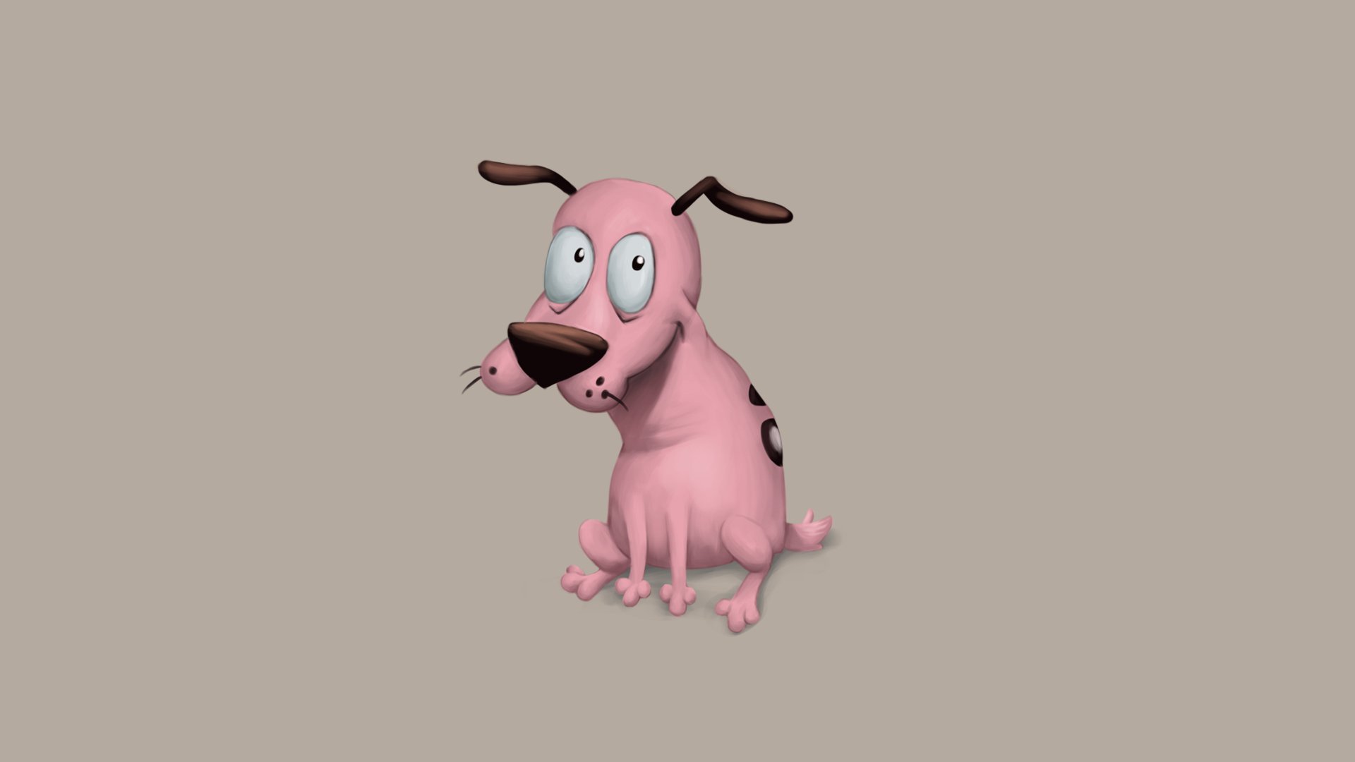 Courage - The Cowardly Dog, Кура?ж — трусливый пёс, минимализм, собака