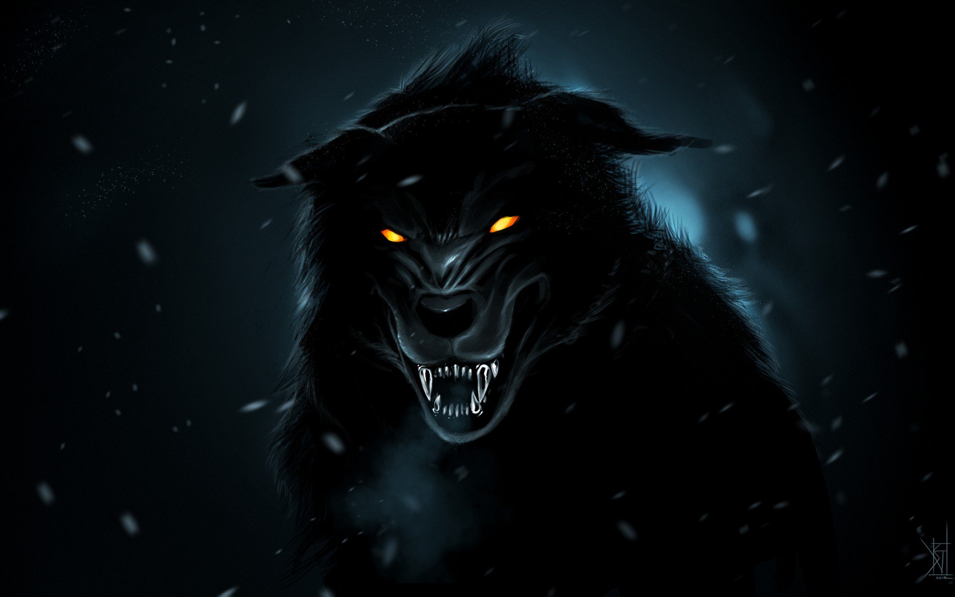 by TheRisingSoul, хищник, art, клыки, оскал, Black Wolf