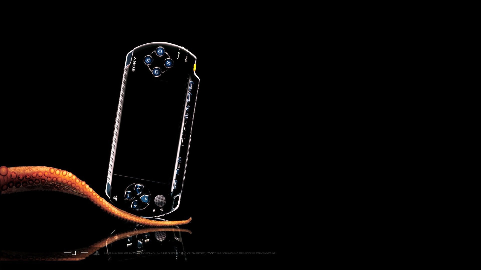 psp, black, осьминог