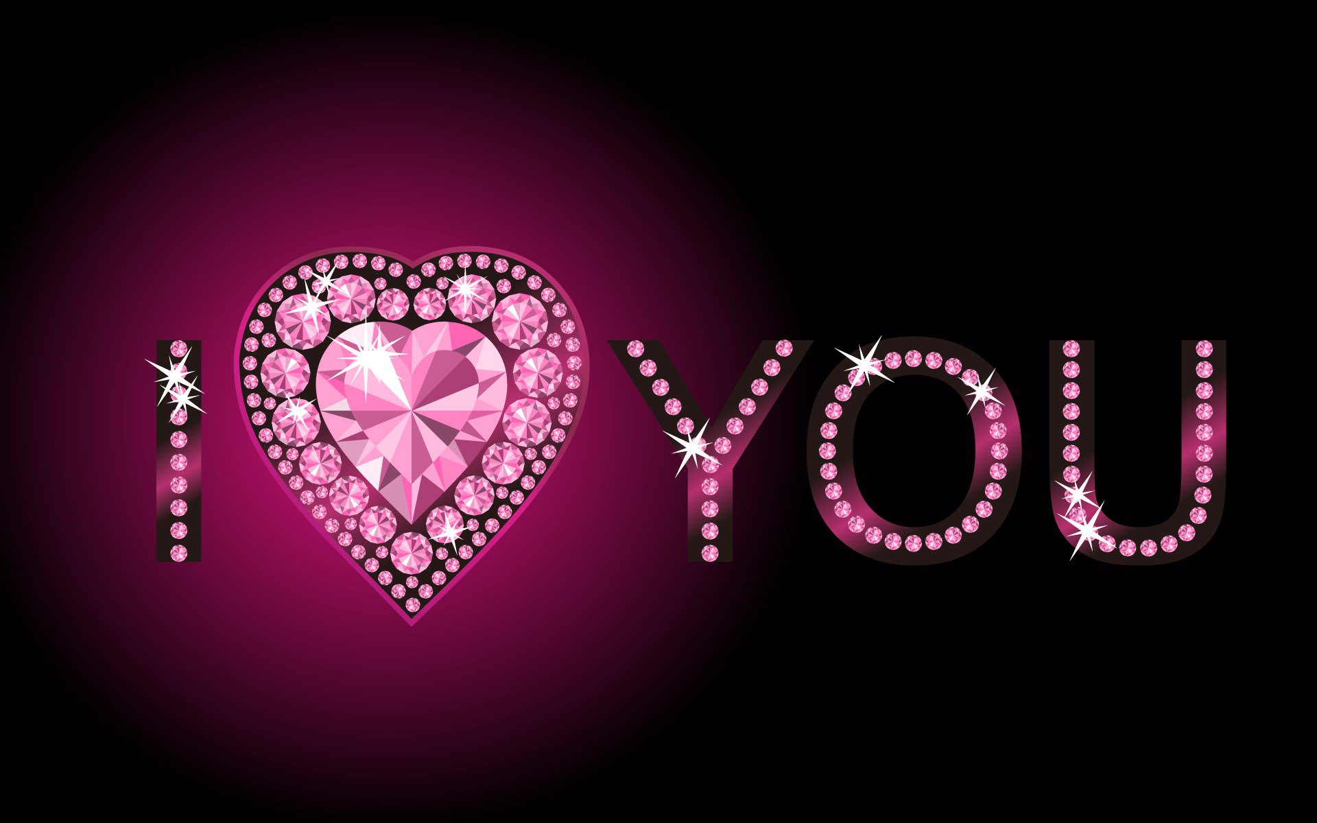 розовый, сердце, i love you, стразы