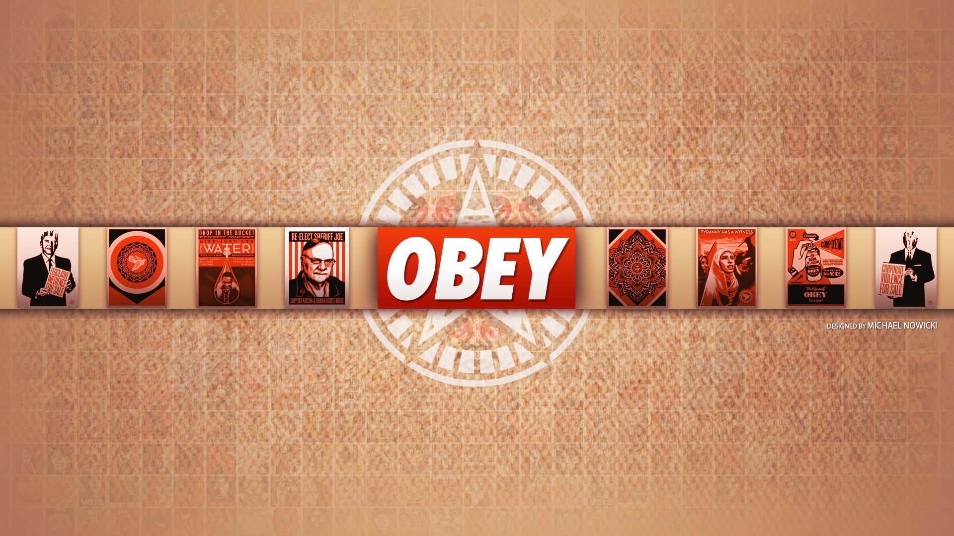 obey, red, обои