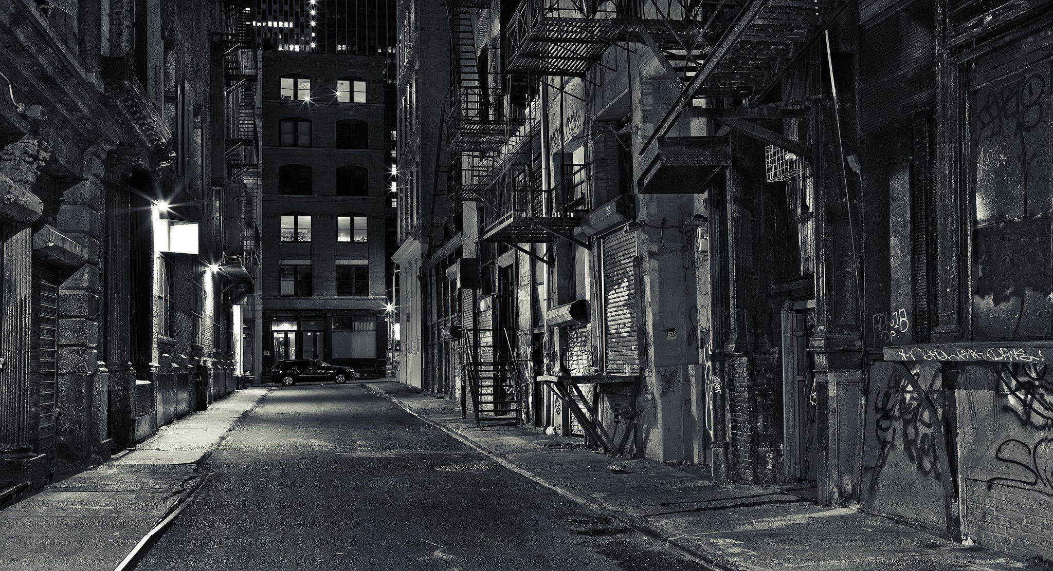 New York City, гетто, город, переулок, USA
