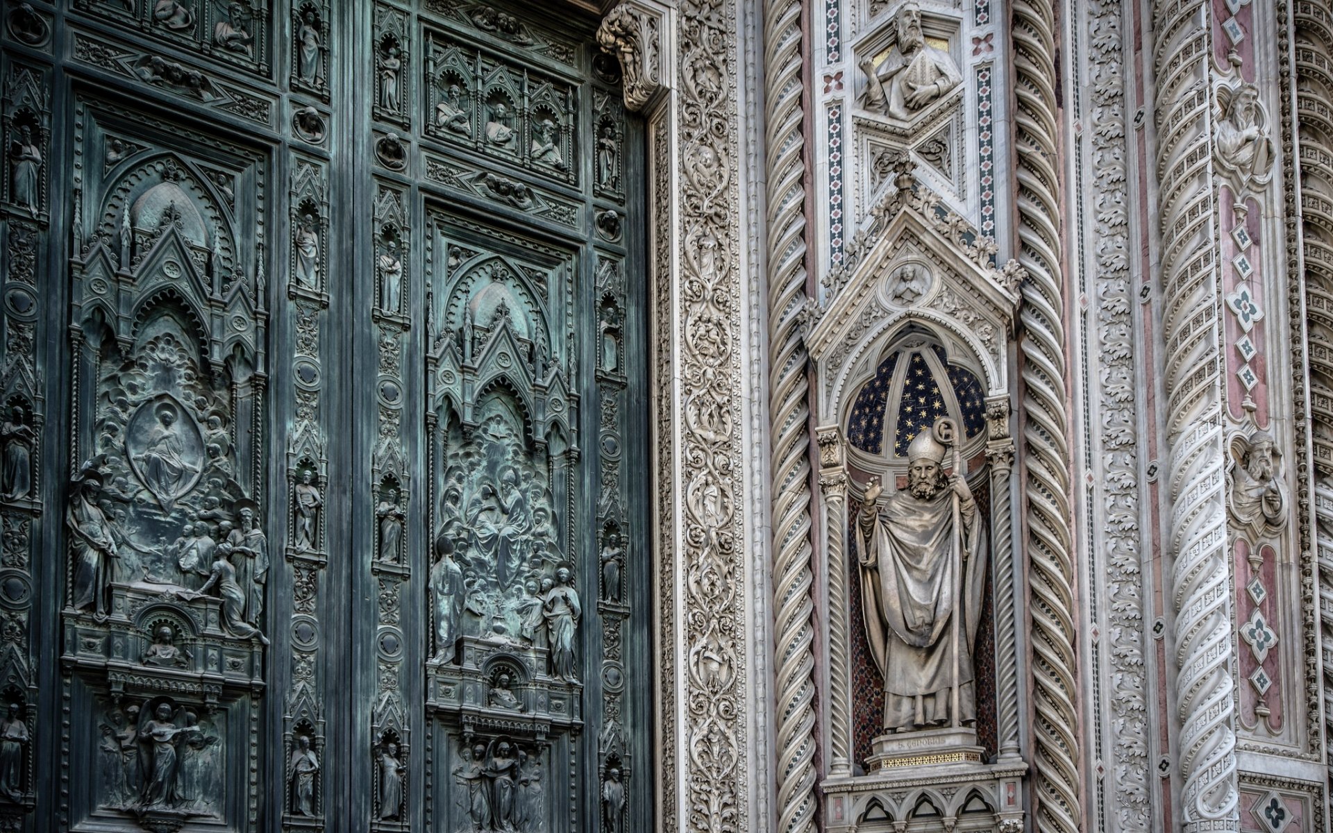 wall, decorated, florence cathedralm