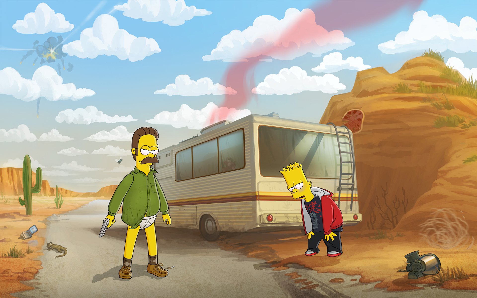 Bart Simpson, Ned Flanders, Breaking Bad, The Simpsons