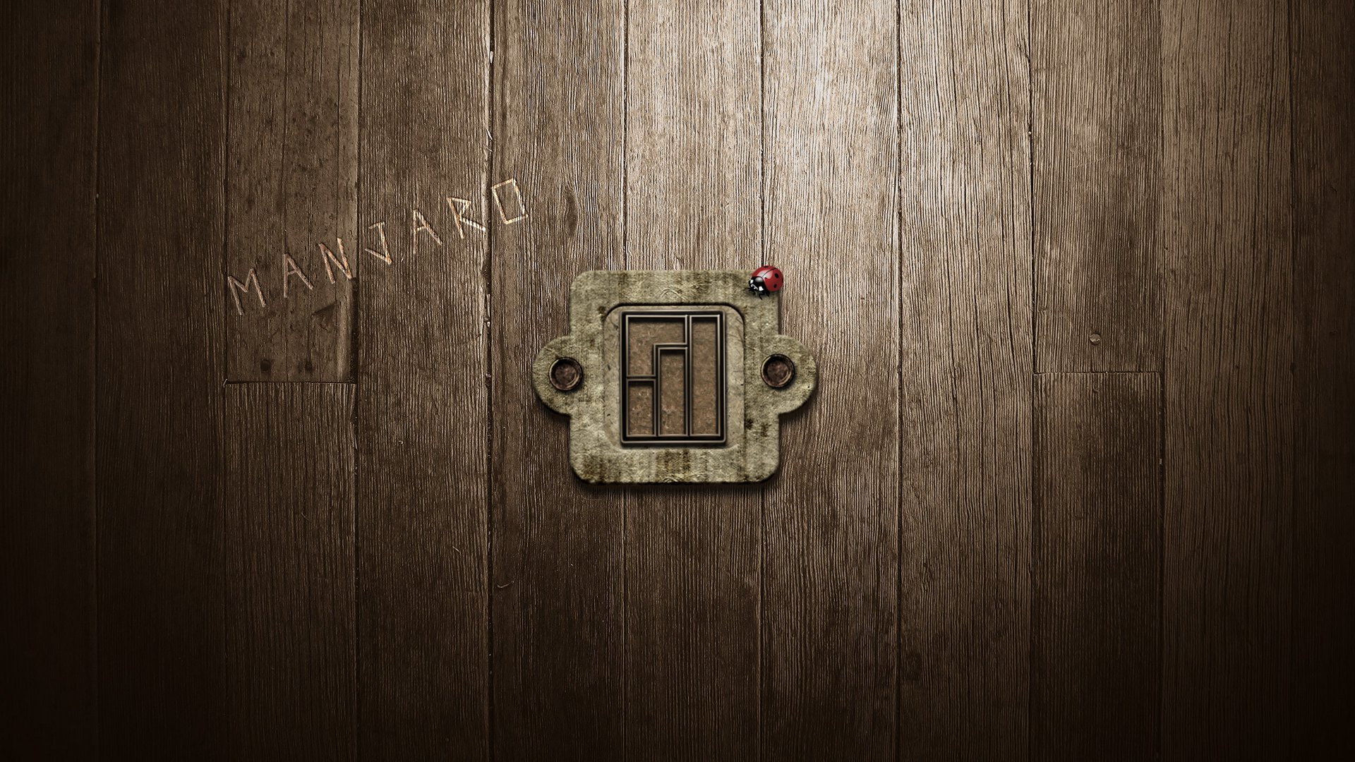 доски, надпись, божья коровка, Manjaro Linux, лого