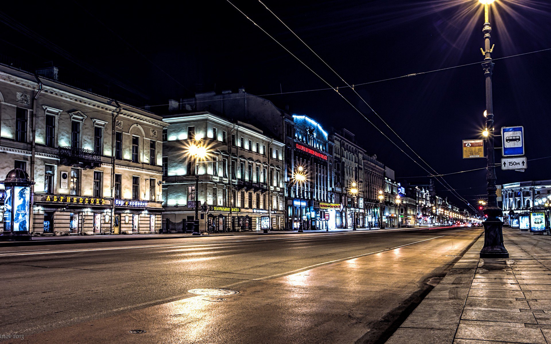 санкт-петербург, t. peter burg, ночь, фонари