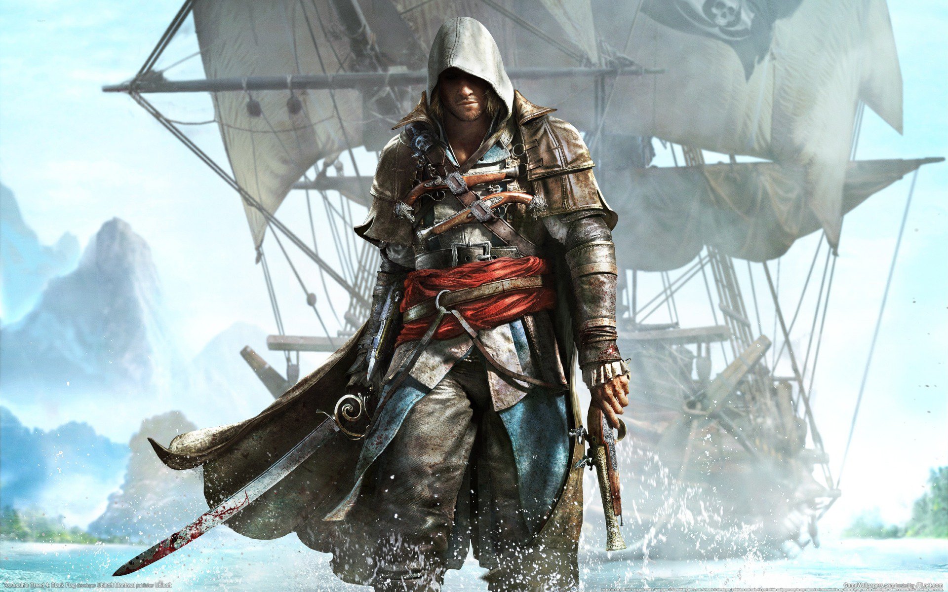 вода, корабль, остров, a a in'  creed 4