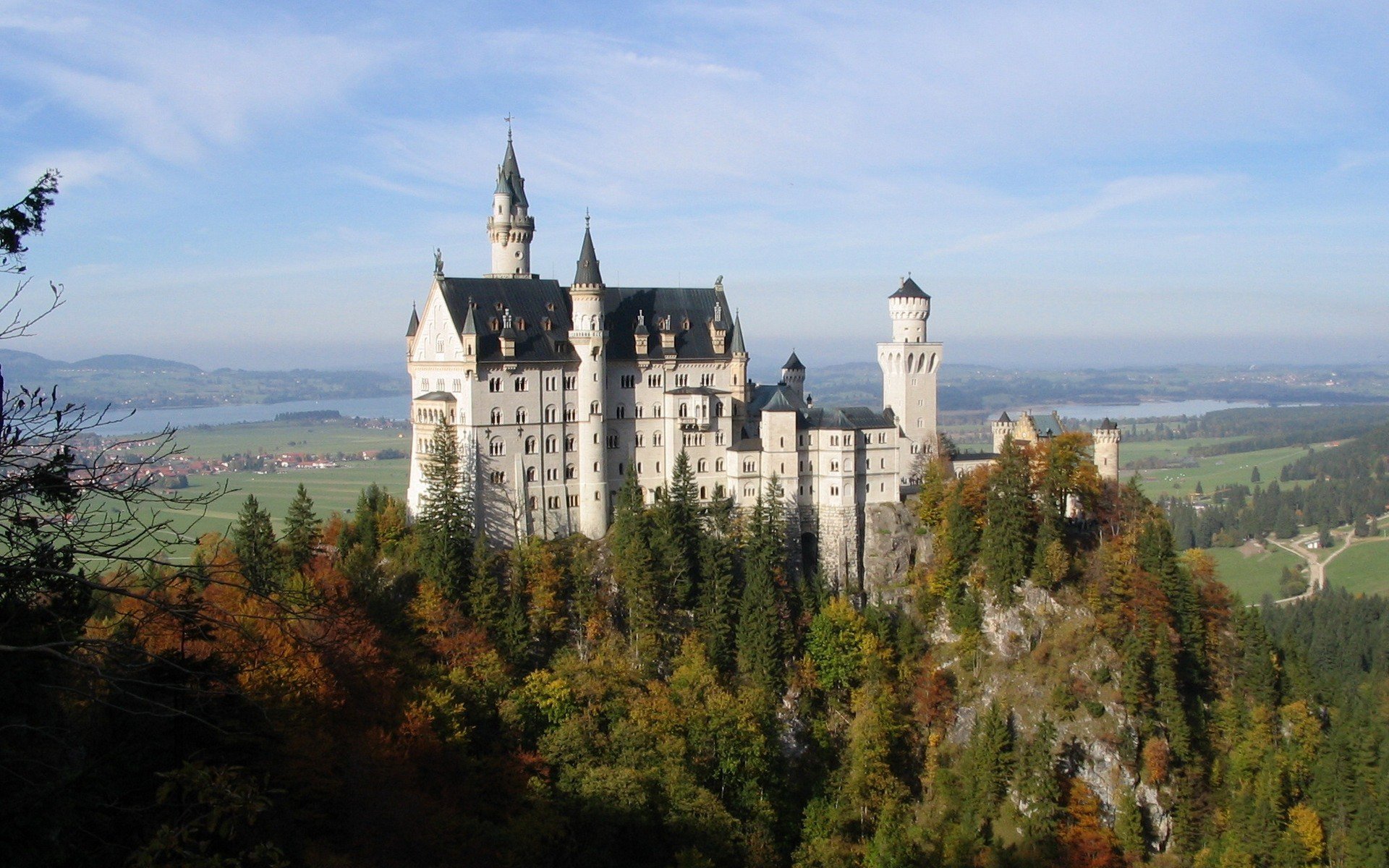 пейзаж, germany, neu chwan tein ca tle, замок нойшванштайн