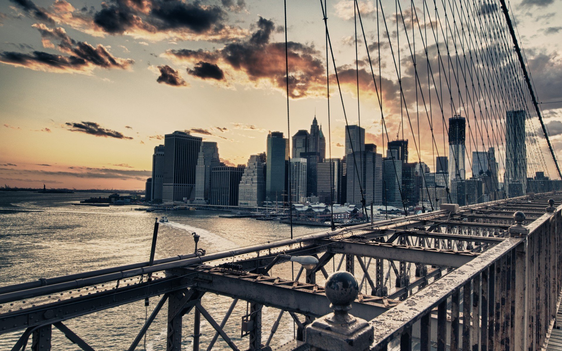 usa, nyc brooklyn bridge, new york