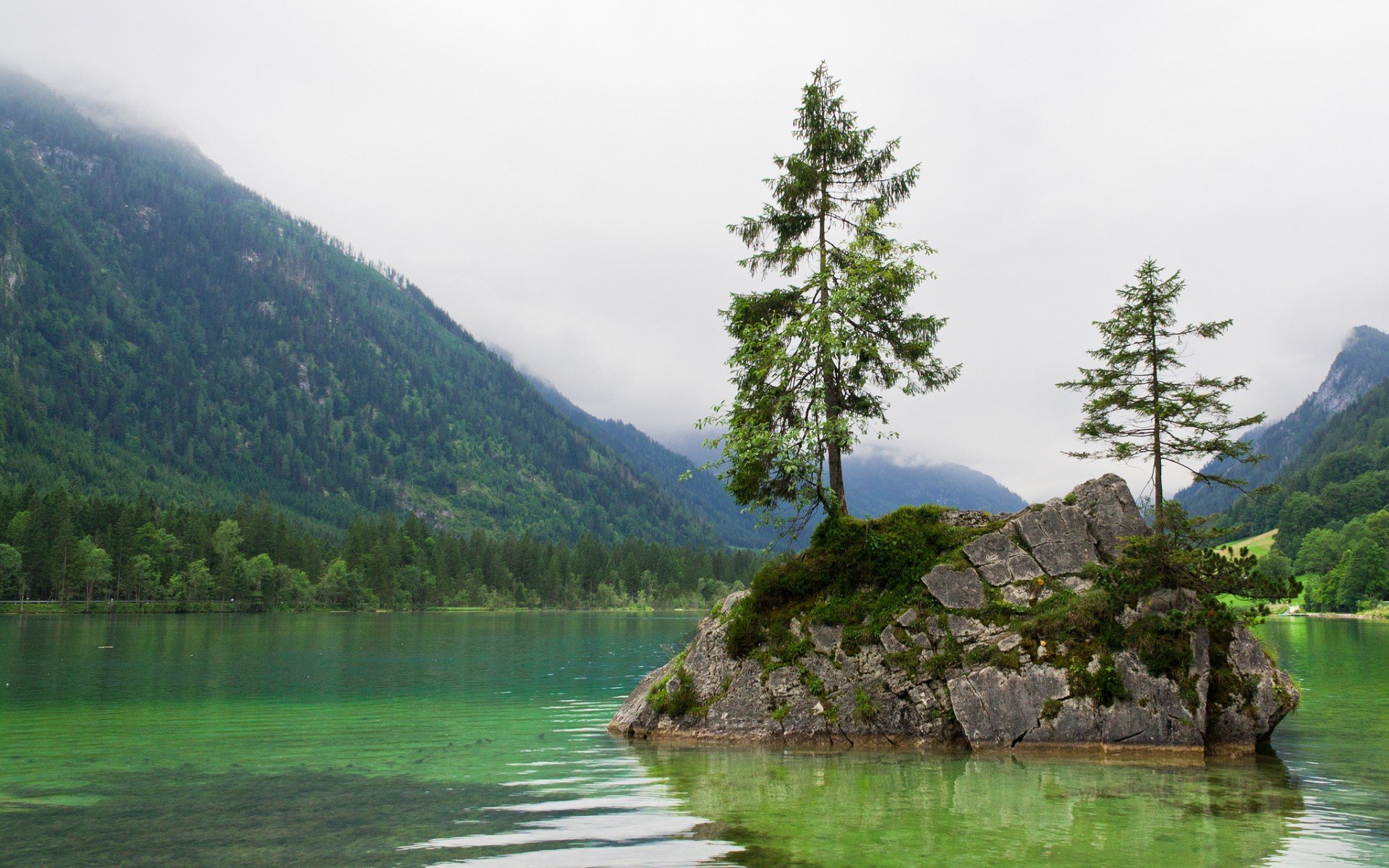 остров, озеро, лес, бавария