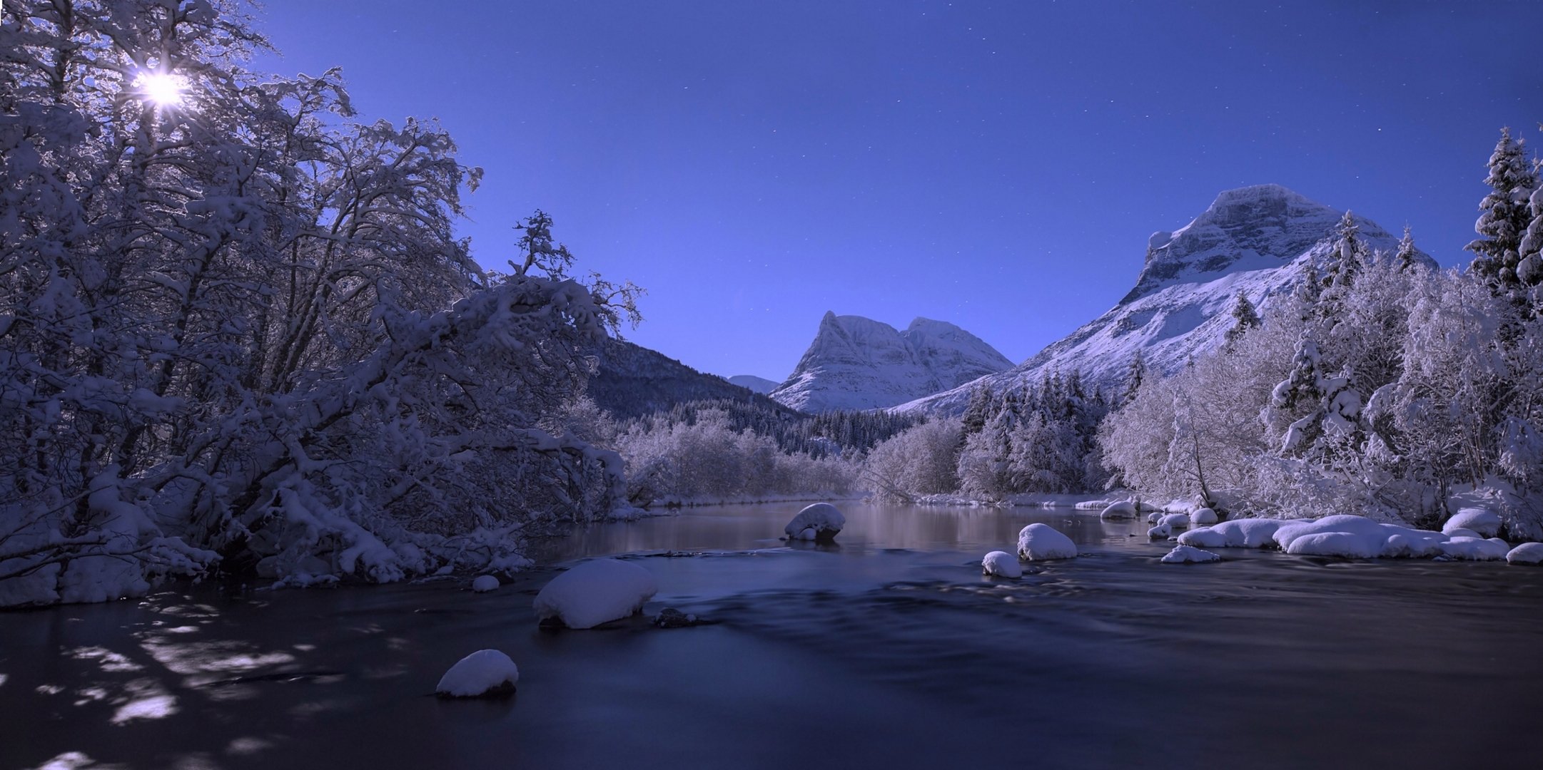 деревья, река, norway, горы