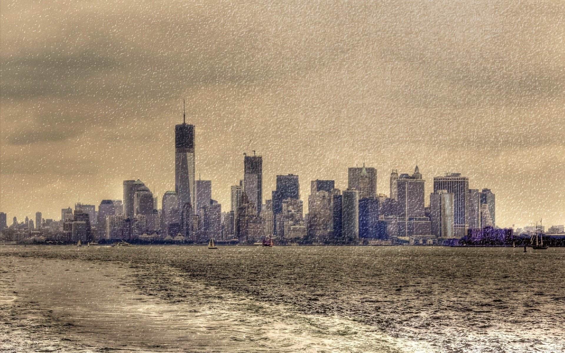 new york, город, фон, стиль