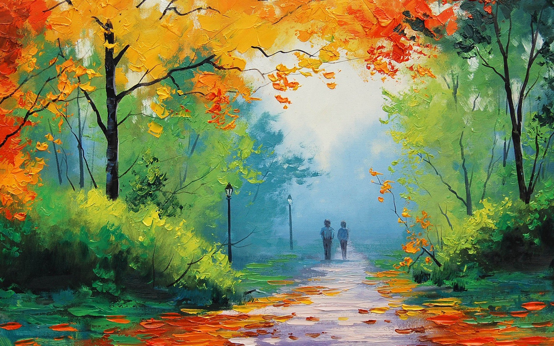 арт, рисунок, path through the park, artsaus