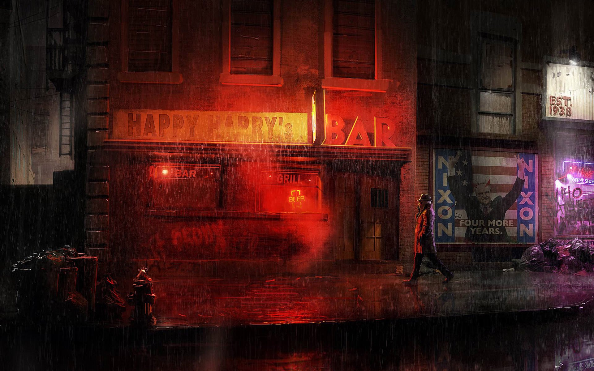 комикс, город, watchmen, rorschach