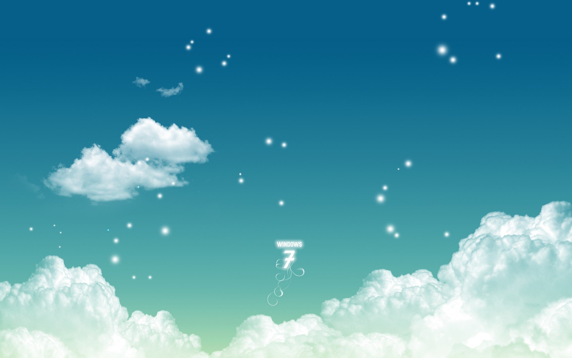 windows seven 7 style, clouds