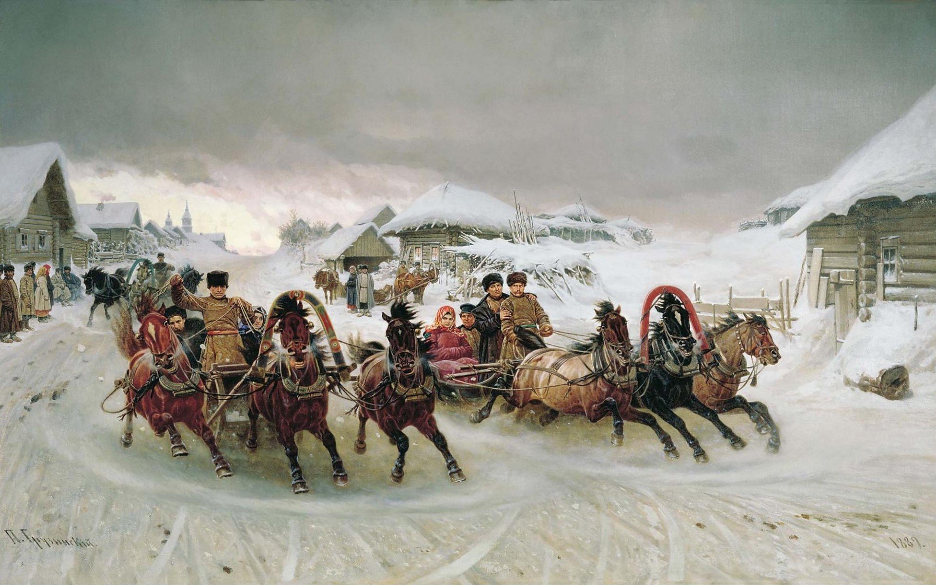 пётр николаевич грузинский, праздник, зима, тройка