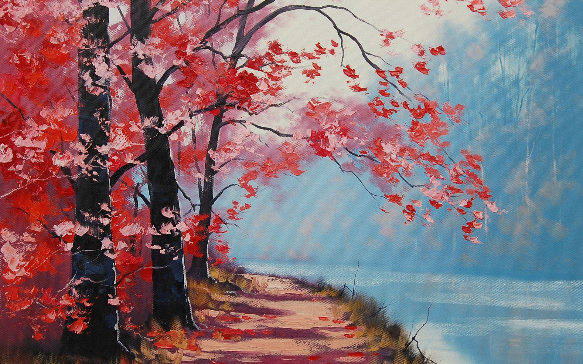 рисунок, арт, artsaus, lakeside trail