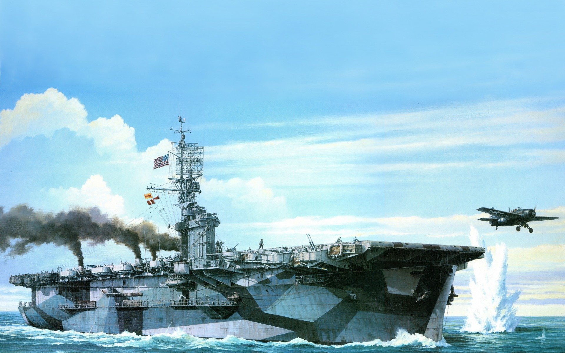 арт, ( cve - 73 ), рисунок, uss gambier bay