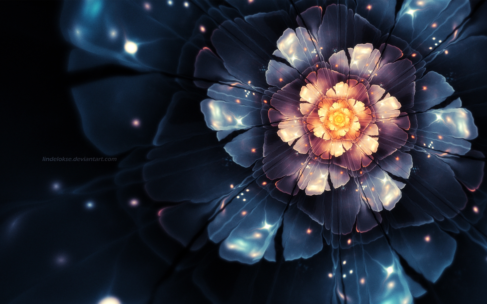 the scent of the night, цветок, фракталы