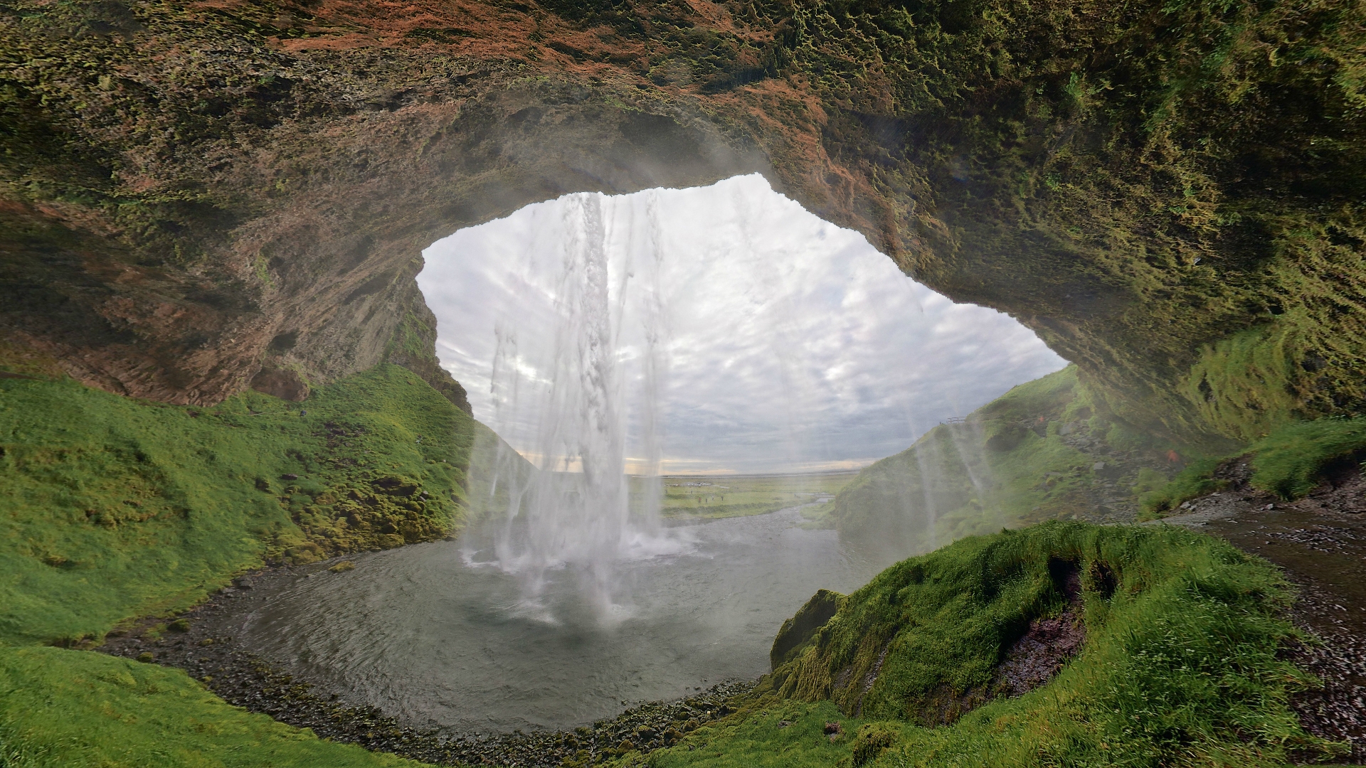 исландия, водопад, пещера, seljalandsfoss