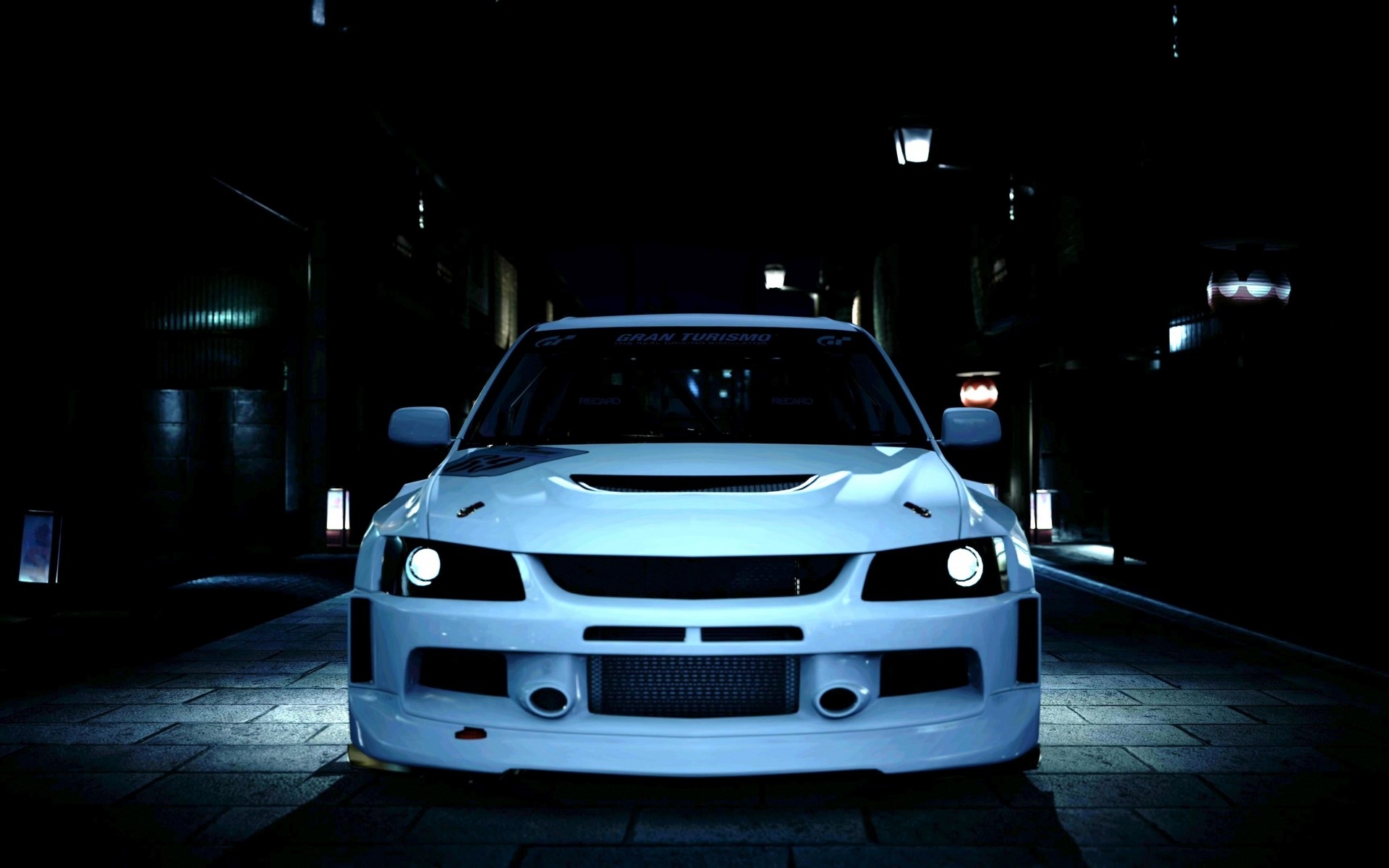 ночь, tuning avto, mitsubishi evolution ix